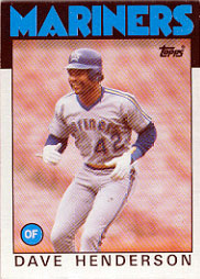 1986 Topps Baseball Cards      221     Dave Henderson